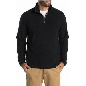 Vintage 1946 Partial Zip Fleece Knit Sweater in Pirate Black Size L NWT